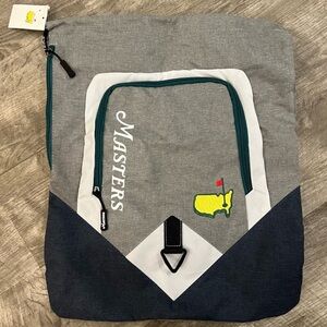 Masters Golf Drawstring Bag Backpack Navy Gray Augusta National Gym Sack Pouch
